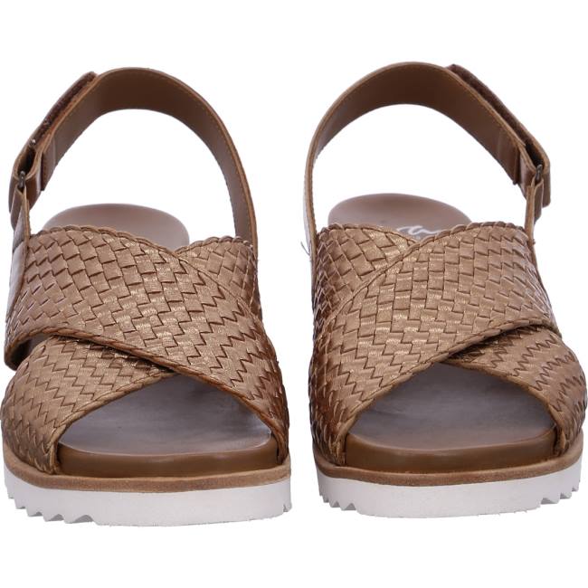 Brown Ara Shoes Wedge Valencia Whisky Women's Sandals | ARA952GNW