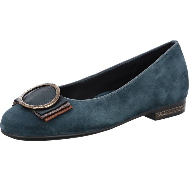 Green Ara Shoes Ballet Pumps Sardinia Peacock Women\'s Ballerina | ARA248DLI