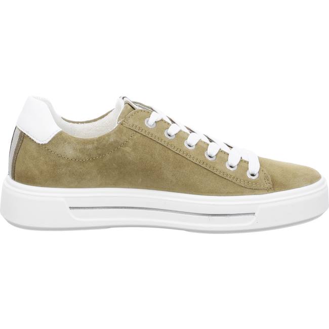 Green Ara Shoes Courtyard Khaki Women's Sneakers | ARA405EGM