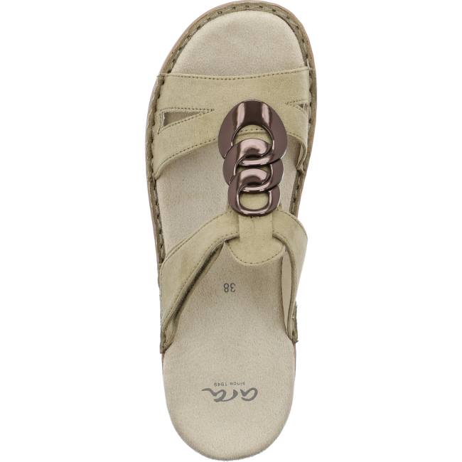 Green Ara Shoes Hawaii Khaki Women's Mules | ARA680GYN