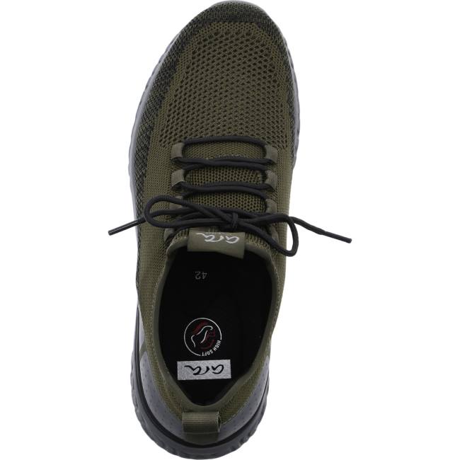 Green Ara Shoes San Diego Olive-black Men's Sneakers | ARA649HNJ