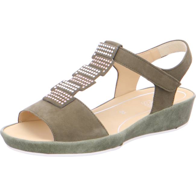 Green Ara Shoes Wedge Capri Women\'s Sandals | ARA035YTR