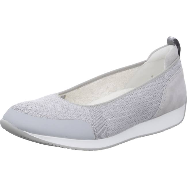 Grey Ara Shoes Ballet Pumps Porto Pebble Women\'s Ballerina | ARA751ZIR