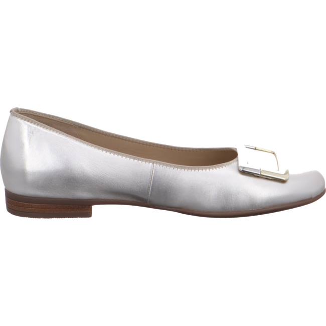 Grey Ara Shoes Ballet Pumps Sardinia Gold Women's Ballerina | ARA236POB