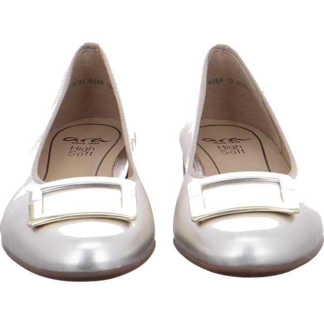 Grey Ara Shoes Ballet Pumps Sardinia Gold Women's Ballerina | ARA236POB