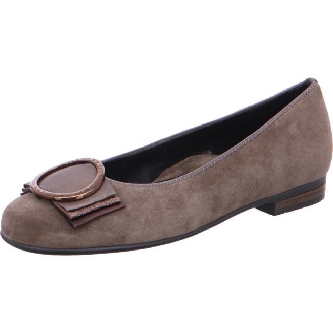 Grey Ara Shoes Ballet Pumps Sardinia Taiga Women\'s Ballerina | ARA105SPF