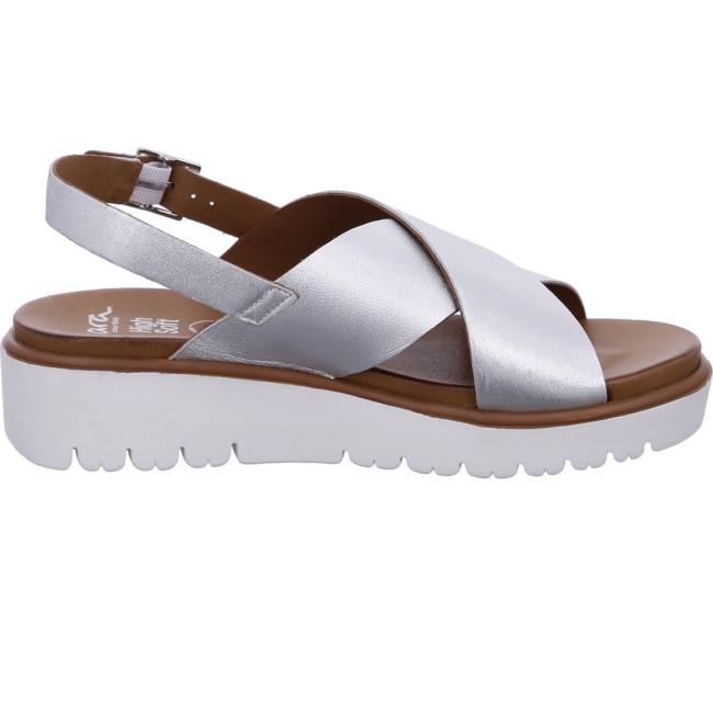 Grey Ara Shoes Bilbao Silver Women's Sandals | ARA609RCI