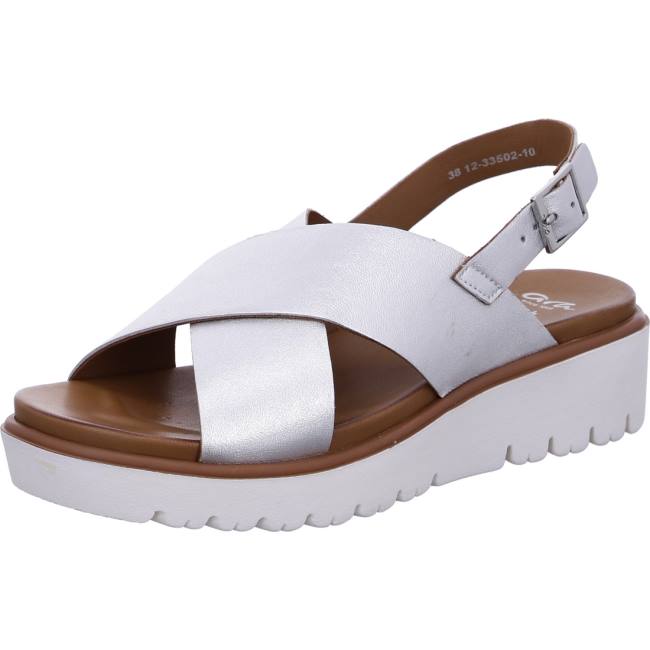 Grey Ara Shoes Bilbao Silver Women\'s Sandals | ARA609RCI