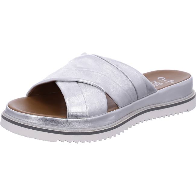 Grey Ara Shoes Dubai Silver Women\'s Mules | ARA958TEB