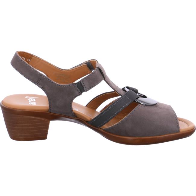 Grey Ara Shoes Heeled Lugano Street Women's Sandals | ARA754HAW