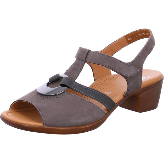 Grey Ara Shoes Heeled Lugano Street Women\'s Sandals | ARA754HAW