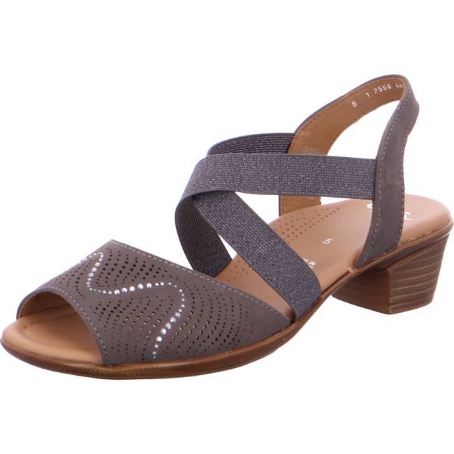 Grey Ara Shoes Heeled Lugano Women\'s Sandals | ARA857GKU