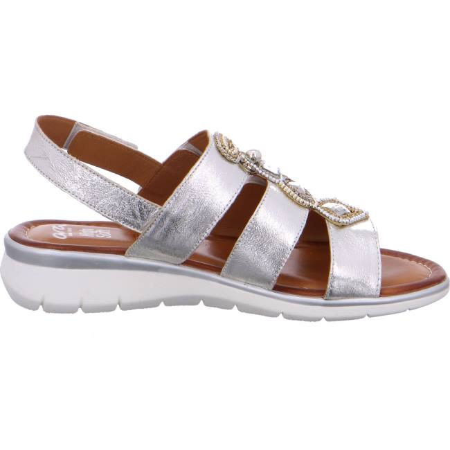 Grey Ara Shoes Kreta Gold Women's Sandals | ARA308BJK