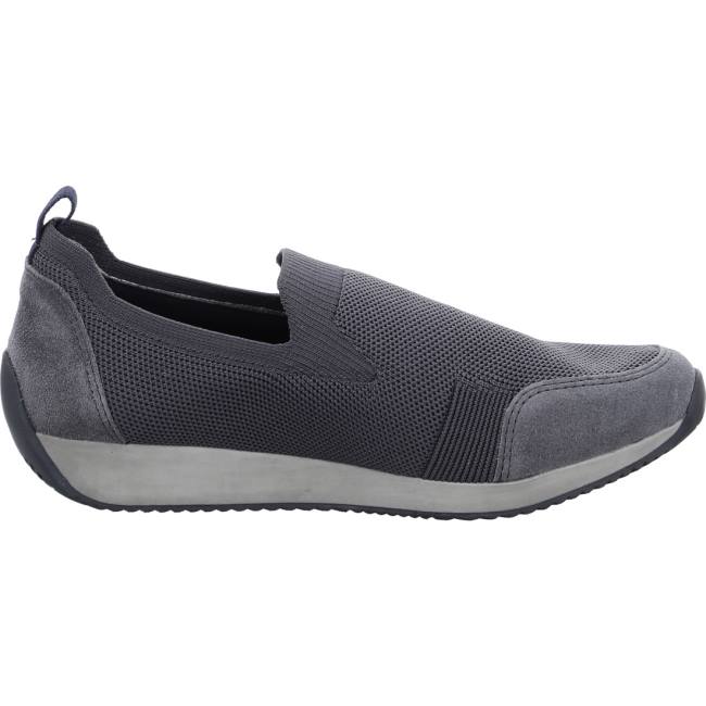 Grey Ara Shoes Slip-ons Lissabon Graphit Women's Loafers | ARA073GQV