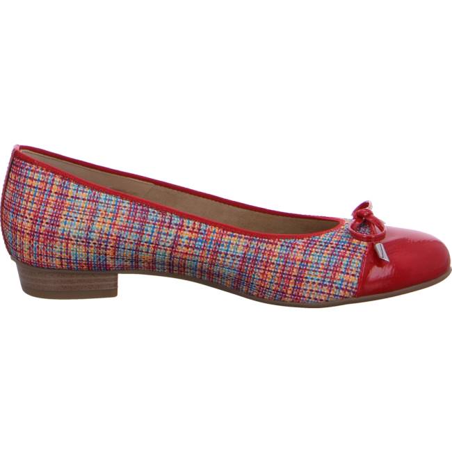 Red Ara Shoes Ballet Pumps Bari Rosso Multi Women's Ballerina | ARA340KSN