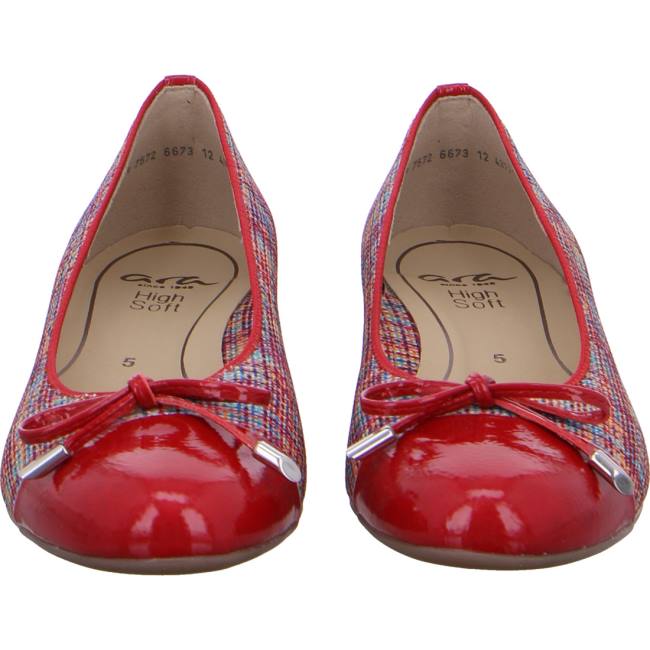 Red Ara Shoes Ballet Pumps Bari Rosso Multi Women's Ballerina | ARA340KSN