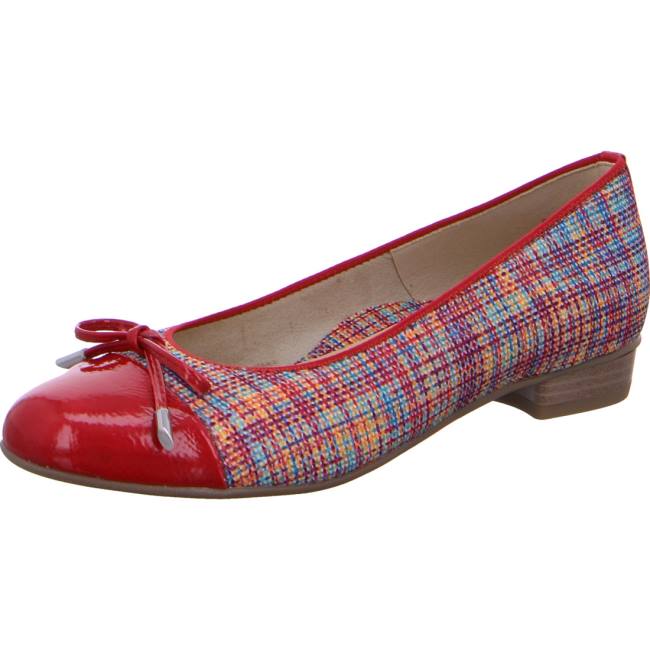 Red Ara Shoes Ballet Pumps Bari Rosso Multi Women\'s Ballerina | ARA340KSN