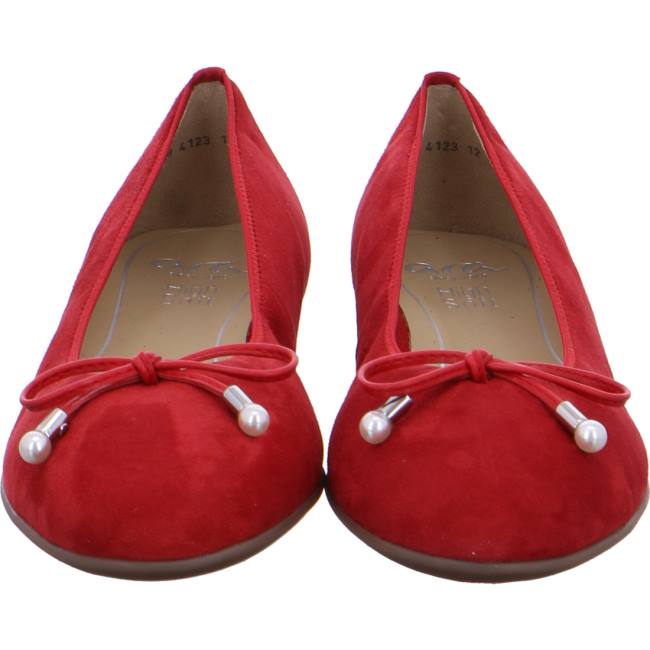 Red Ara Shoes Ballet Pumps Sardinia Women's Ballerina | ARA107JAS