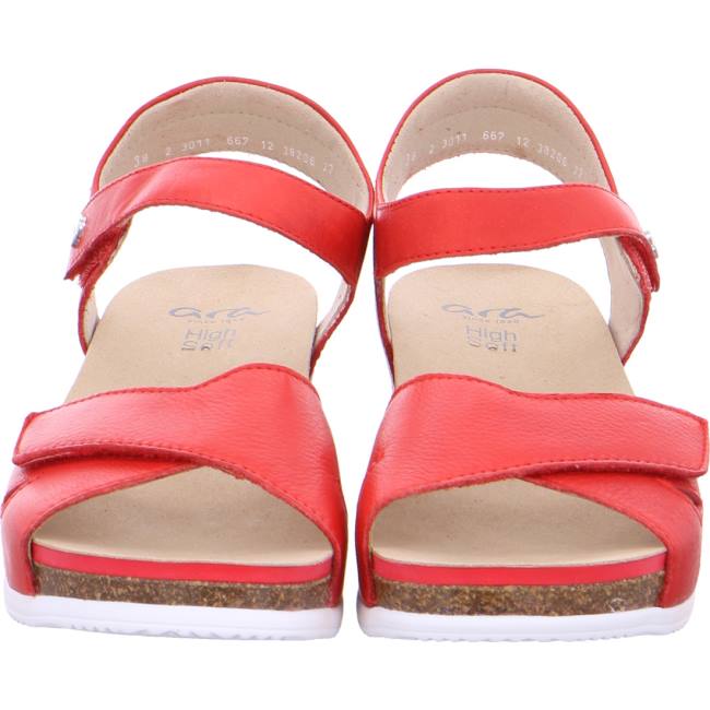 Red Ara Shoes Norderney Flame Women's Sandals | ARA205MFJ