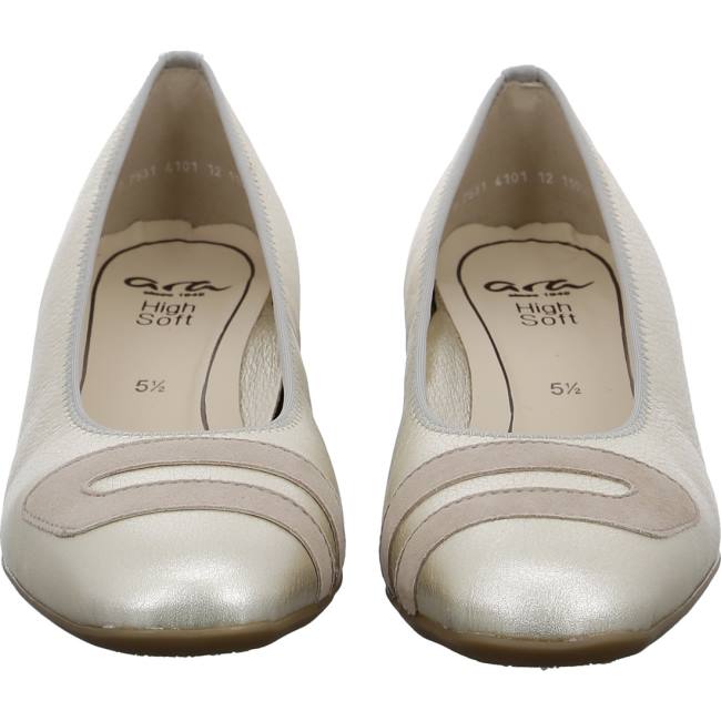 Silver Ara Shoes Court Shoes Graz Platinum Women's Pumps | ARA239VLP