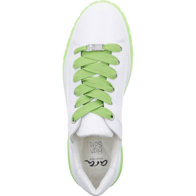 White Ara Shoes Frisco-green Women's Sneakers | ARA913EKO