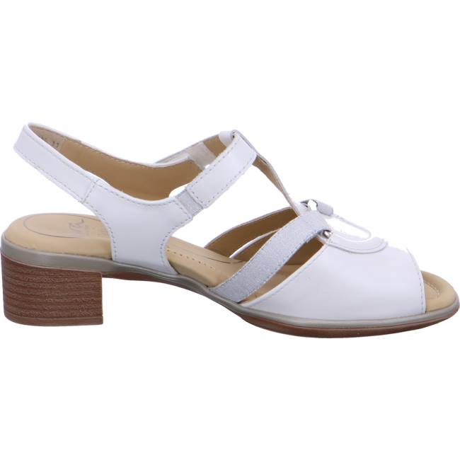 White Ara Shoes Heeled Lugano Women's Sandals | ARA083HIS