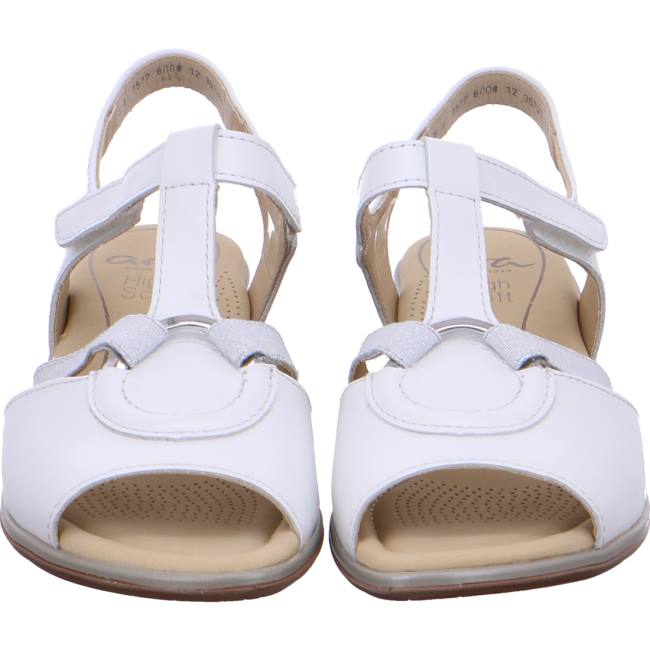 White Ara Shoes Heeled Lugano Women's Sandals | ARA083HIS