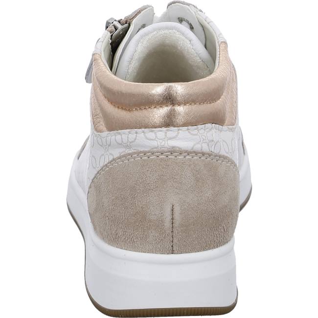 White Ara Shoes High Top Rom Sand Women's Sneakers | ARA836XZH