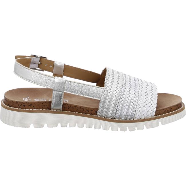 White Ara Shoes Kent-sport Silver Women's Sandals | ARA257ZSE