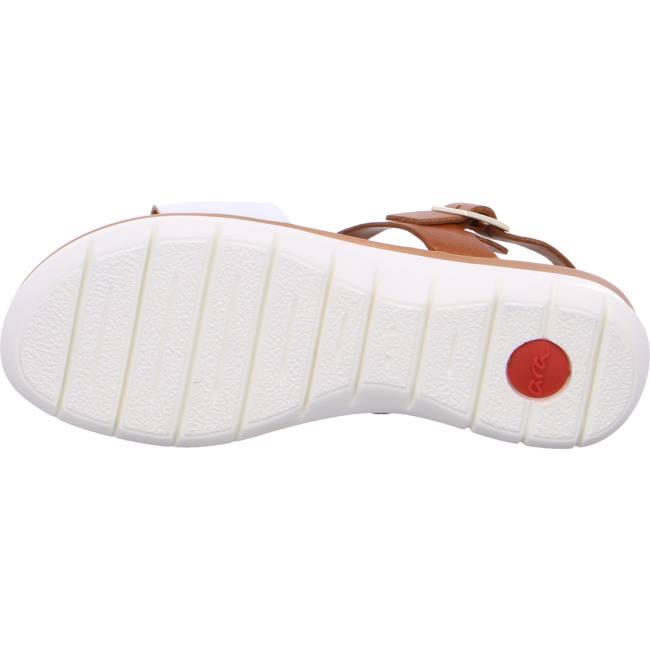 White Ara Shoes Kreta Cognac-white Women's Sandals | ARA625YPJ