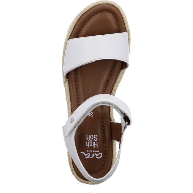 White Ara Shoes Wedge Cadiz Women's Sandals | ARA789MZV