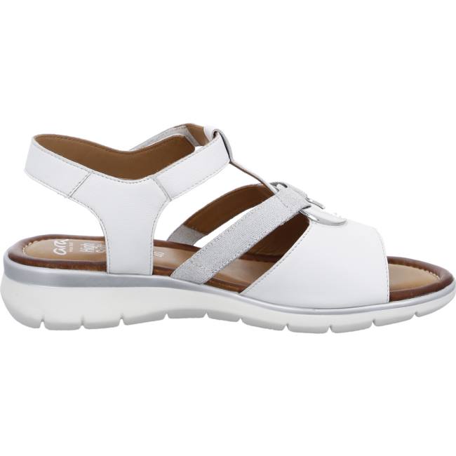 White Ara Shoes Wedge Kreta Women's Sandals | ARA261MGD