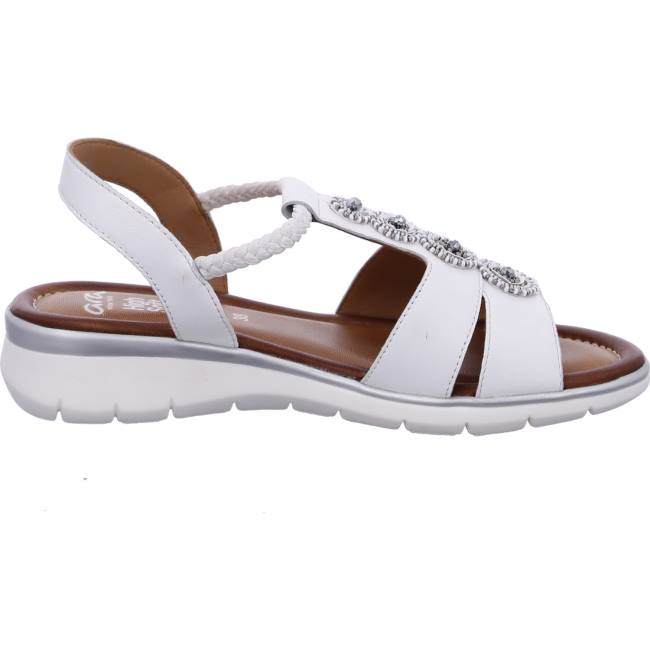 White Ara Shoes Wedge Kreta Women's Sandals | ARA569EYL