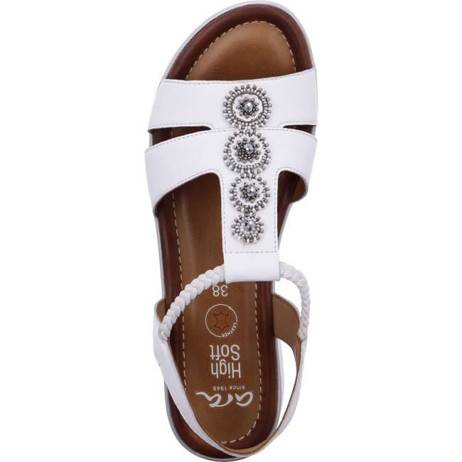 White Ara Shoes Wedge Kreta Women's Sandals | ARA569EYL