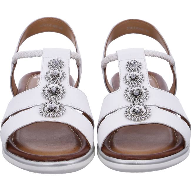 White Ara Shoes Wedge Kreta Women's Sandals | ARA569EYL