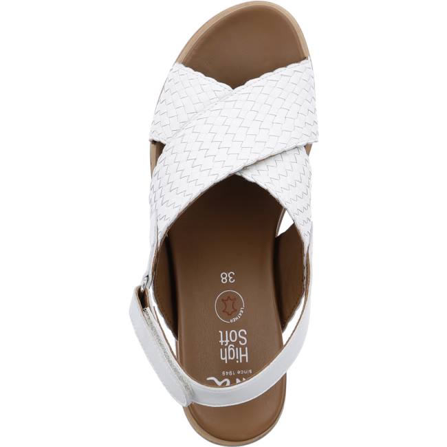 White Ara Shoes Wedge Valencia Women's Sandals | ARA421JEQ