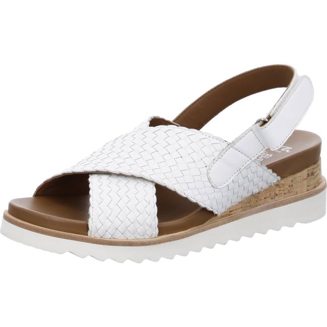 White Ara Shoes Wedge Valencia Women\'s Sandals | ARA421JEQ