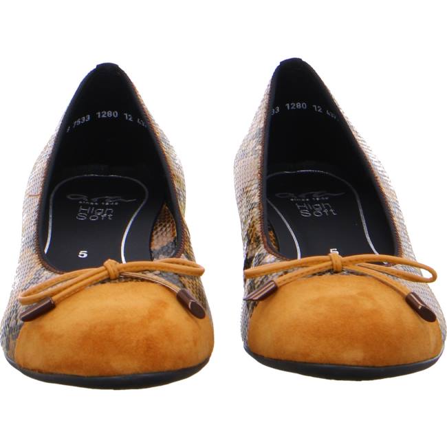 Yellow Ara Shoes Ballet Pumps Bari Women's Ballerina | ARA785NAS