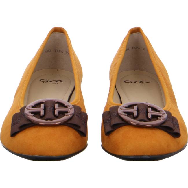 Yellow Ara Shoes Ballet Pumps Pisa Women's Ballerina | ARA741GWC