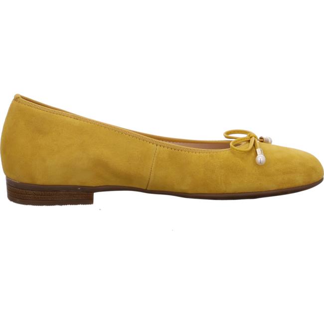 Yellow Ara Shoes Ballet Pumps Sardinia Sole Women's Ballerina | ARA352NYV