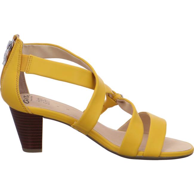 Yellow Ara Shoes Heeled Rosso Sun Women's Sandals | ARA701LRK