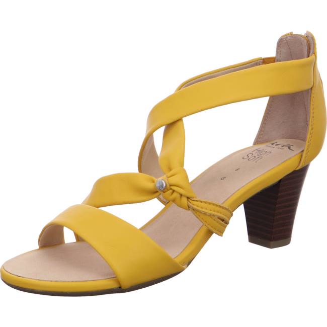 Yellow Ara Shoes Heeled Rosso Sun Women\'s Sandals | ARA701LRK