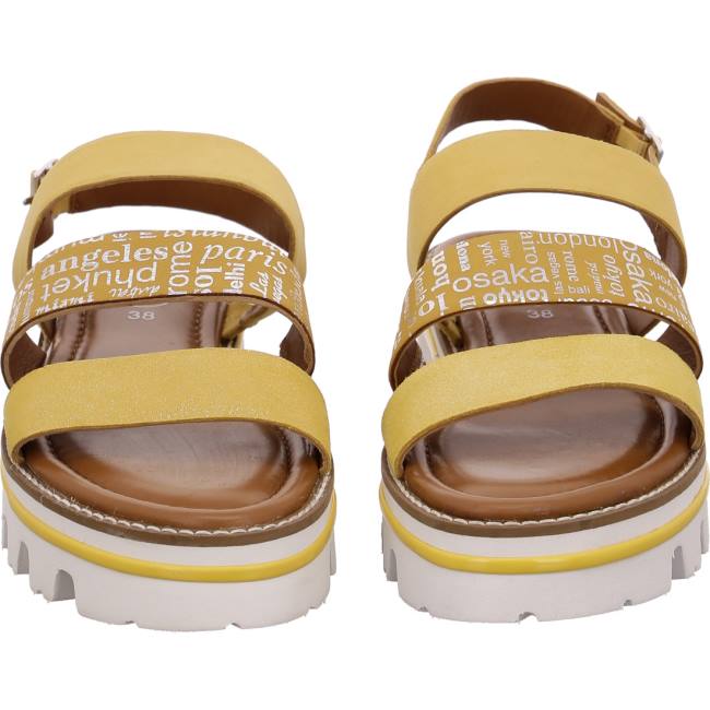 Yellow Ara Shoes Kopenhagen Sole Women's Sandals | ARA598XAM