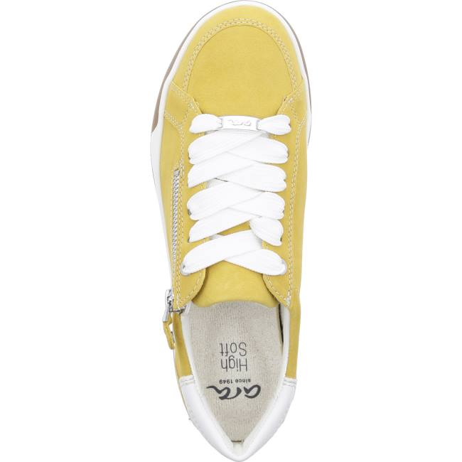 Yellow Ara Shoes Lace-ups Rom Sole Women's Sneakers | ARA362PSB