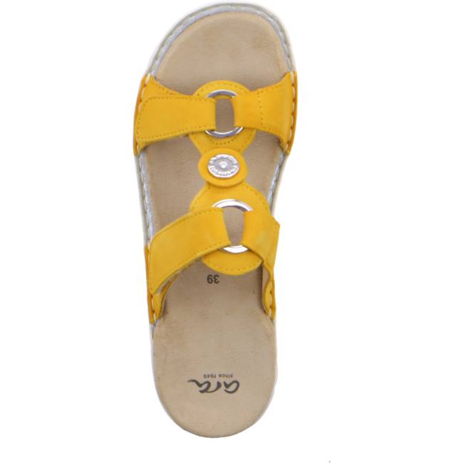 Yellow Ara Shoes Tampa Sun Women's Mules | ARA789DPF